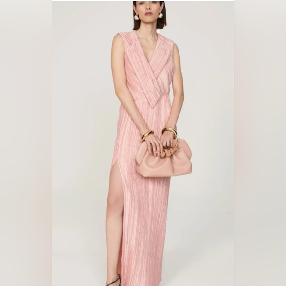 Marina Moscone Pink Foldover Maxi Dress Sz. 4